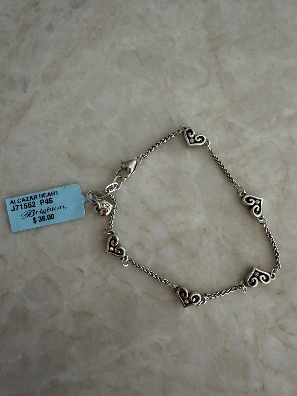 Brighton Alcazar Heart Bracelet - Silver Hearts